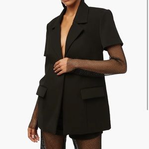 WeWoreWhat Crystal Mesh Suiting Blazer